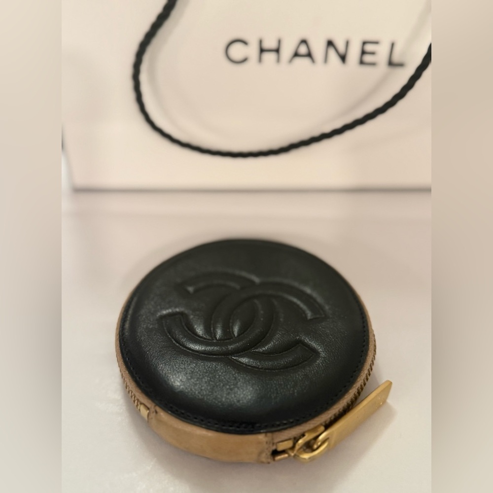 CHANEL Black Leather CC and Camilla Zipper Coin Pouch